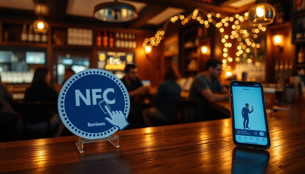 NFC review system for bars