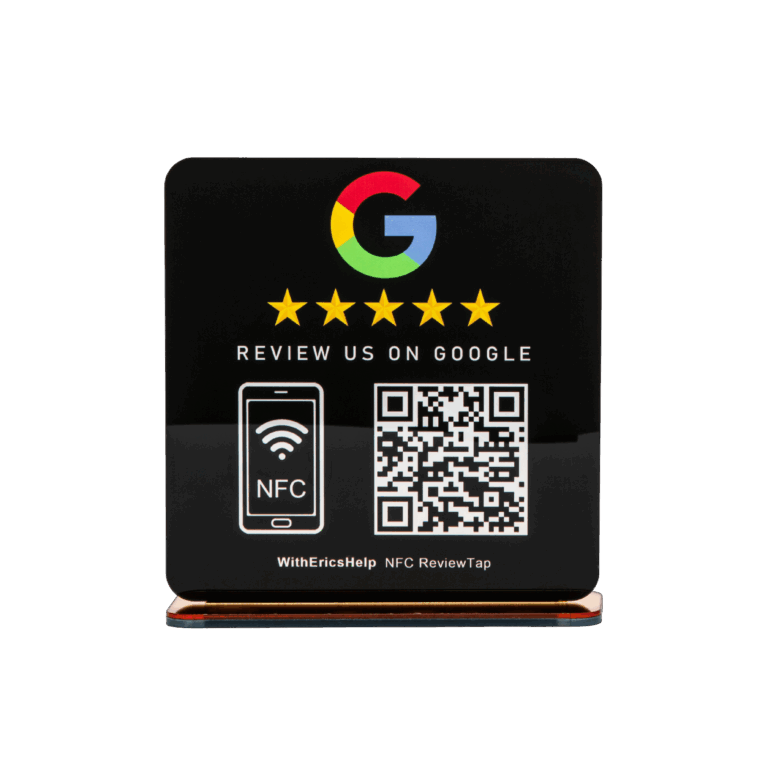 Black Google Review Stand - QR NFC
