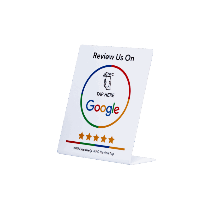 White Google Review Stand NFC